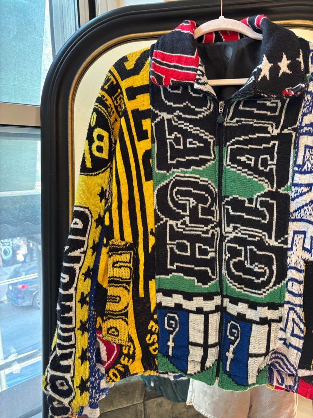 One of a Kind Soccer Scarf Zip-Up Sweater Jacket - Picture 3 of 4